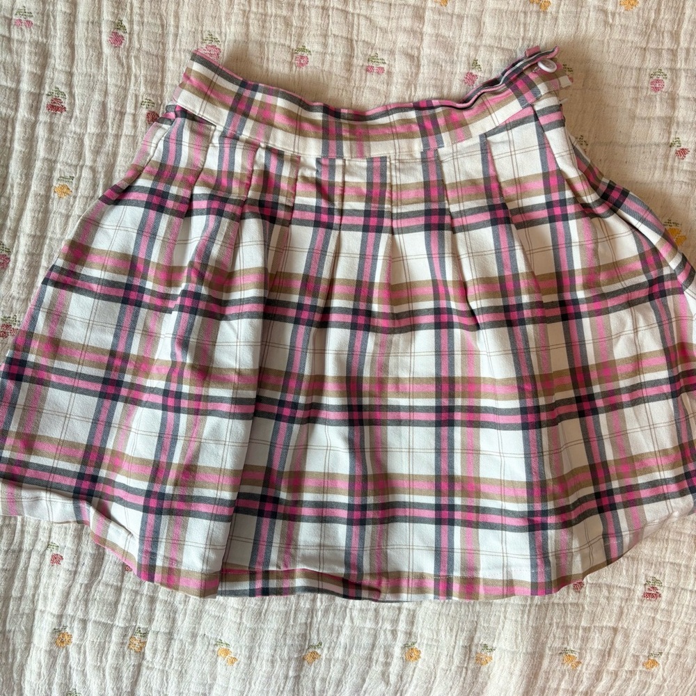 Y2K School Girl Plaid Pink and White Women's Skirt